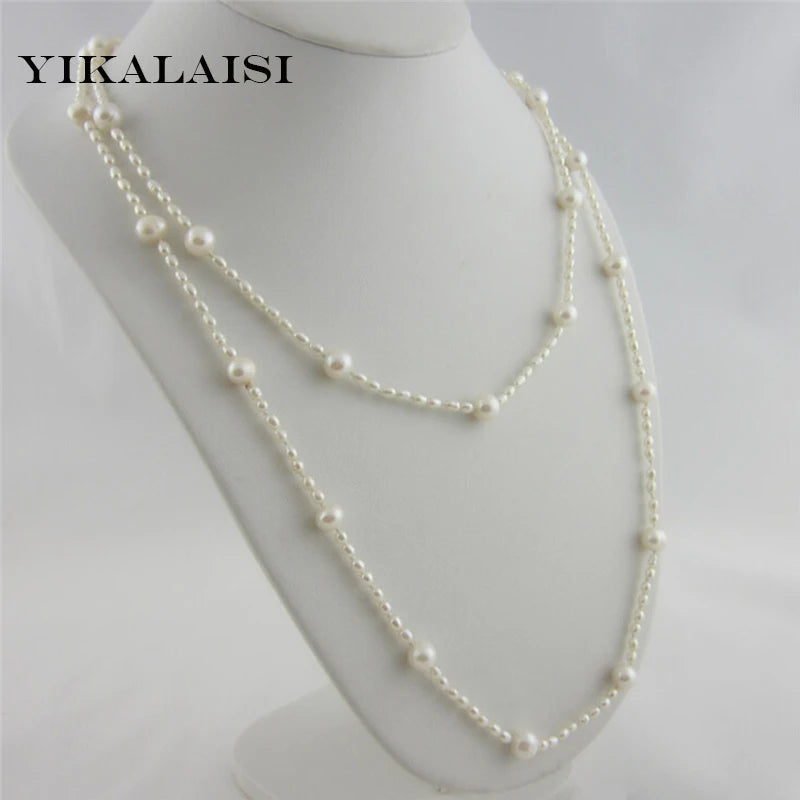 Long Multilayer Pearl Necklace for Women Accessories Statement Necklace