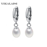Freshwater Pearl 925 Silver Stud Earrings 8-9mm Drop Shape