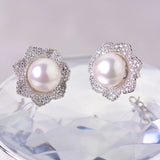 Natural Pearl Earrings 925 Silver Jewelry Women 9-10mm Purple Pink