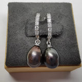 Freshwater Pearl Earrings 925 Silver Pink Purple