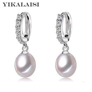 Freshwater Pearl Earrings 925 Silver Pink Purple