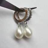 Freshwater Pearl Earrings 925 Silver Pink Purple