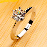 18K Wedding Rings 2ct CZ Engagement Bridal Jewelry Gift