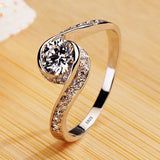 18K Wedding Rings 2ct CZ Engagement Bridal Jewelry Gift