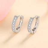 0.14CT D Moissanite Sterling Silver Hoop Earrings Wedding Party Jewelry