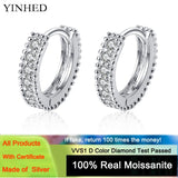 0.14CT D Moissanite Sterling Silver Hoop Earrings Wedding Party Jewelry
