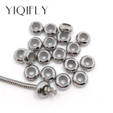 20pcs Stainless Steel Rubber Stopper Beads for 3mm Bracelet