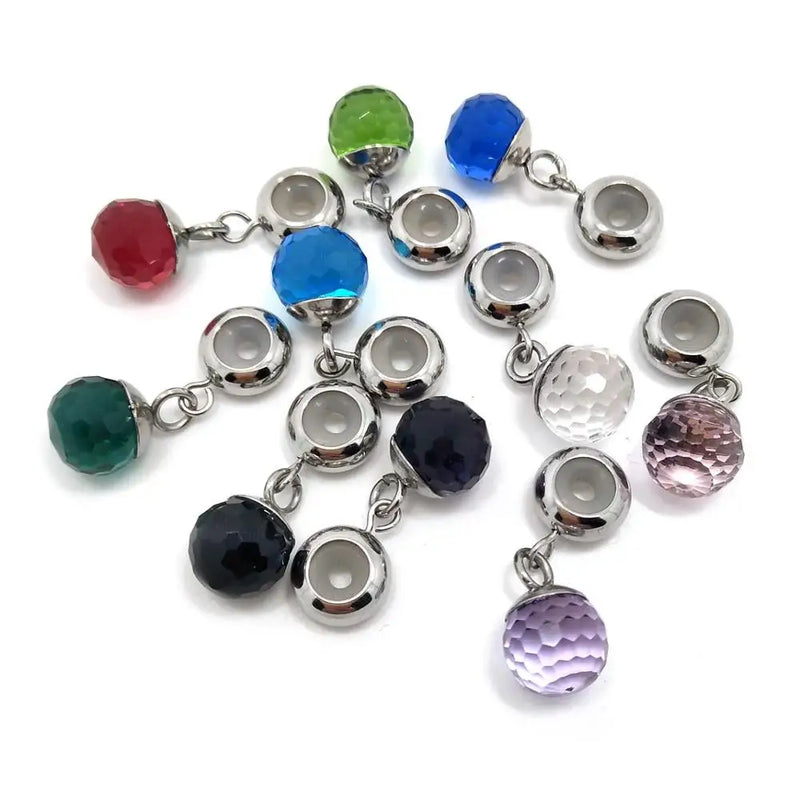 20pcs Stainless Steel Rubber Stopper Beads for 3mm Bracelet