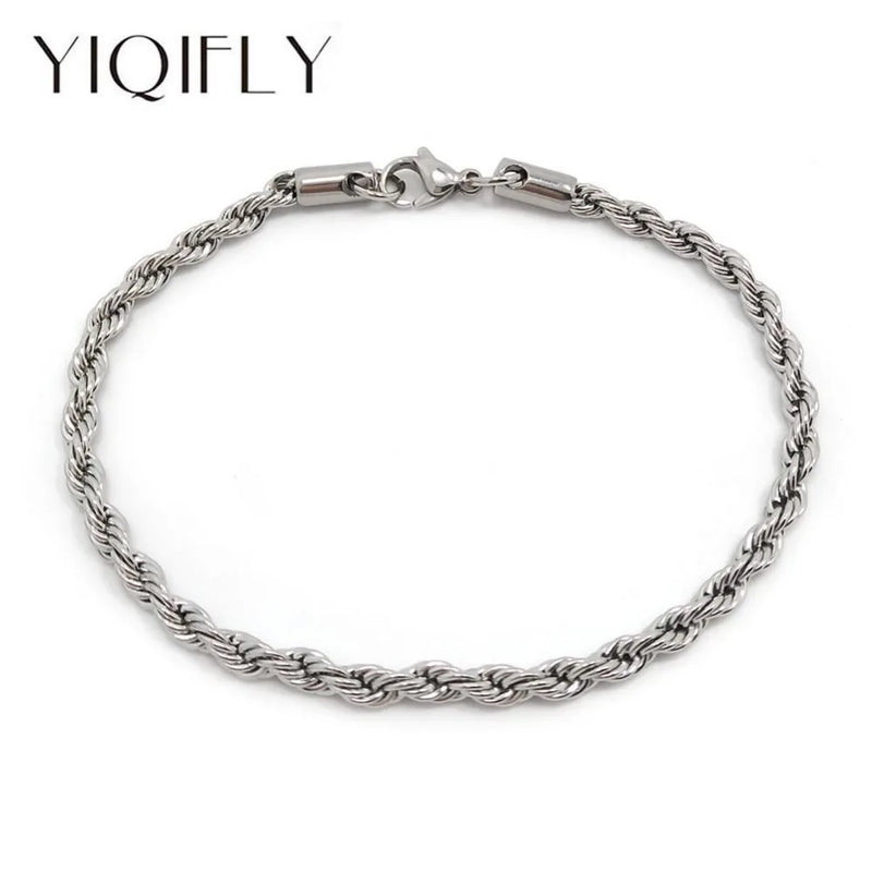 6pcs Men's Stainless Steel Chain Bracelet Not Fade