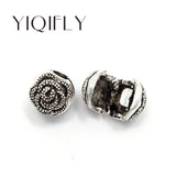 50pcs Antique Silver Flower Clip Beads Stopper for European Bracelet DIY