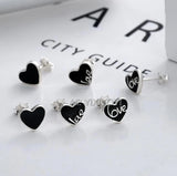 925 Silver Love Heart Stud Earring Vintage Thai Silver Woman Gift