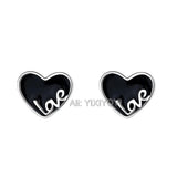925 Silver Love Heart Stud Earring Vintage Thai Silver Woman Gift