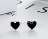 925 Silver Love Heart Stud Earring Vintage Thai Silver Woman Gift