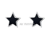 925 Silver 5 Star Gem Stud Earring Retro Thai Silver Punk Jewelry