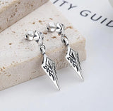 925 Silver Irregular Dangle Stud Earring Vintage Thai Silver Earrings for Women