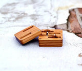 Personalized Mens Cufflinks Box Wedding Groom Wood Holder