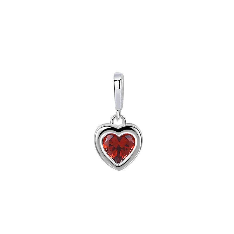 925 Silver Aquamarine Heart Pendant Necklace Women European Party Jewelry