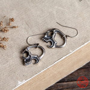 925 Sterling Silver Gothic Skull Earring Street Style Men Women Halloween