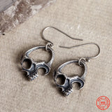 925 Sterling Silver Gothic Skull Earring Street Style Men Women Halloween