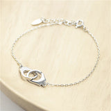 925 Silver Handcuff Bracelet Menottes Couple Jewelry