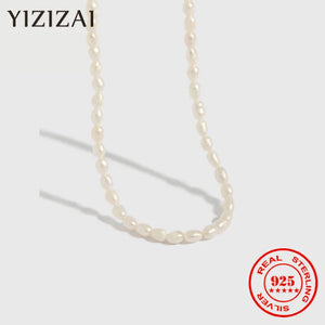 925 Silver Baroque Pearl Necklace Women Clavicle Jewelry