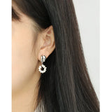 925 Silver Freshwater Pearl Flower Earrings Women Jewelry