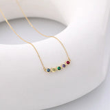 925 Silver Rainbow Zircon Charm Choker Necklace