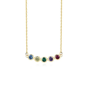 925 Silver Rainbow Zircon Charm Choker Necklace