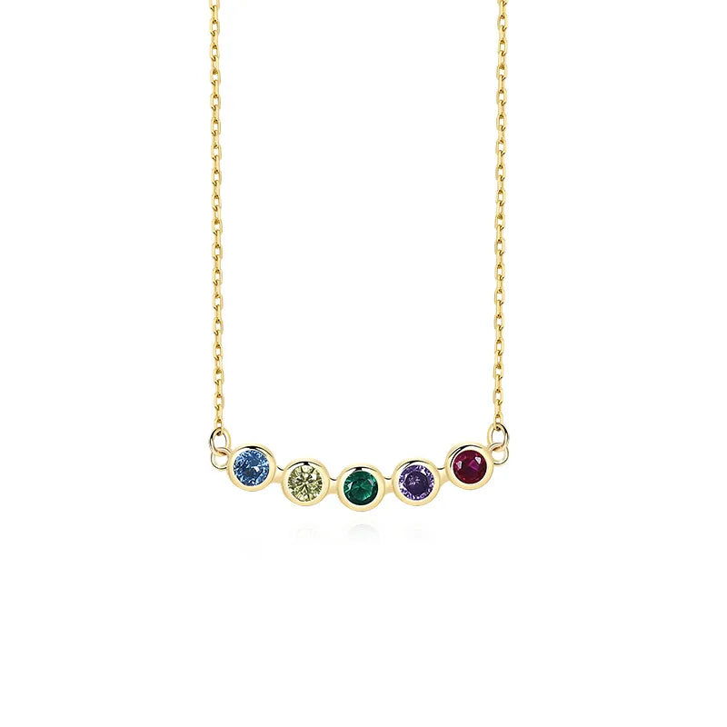 925 Silver Rainbow Zircon Charm Choker Necklace