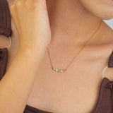 925 Silver Rainbow Zircon Charm Choker Necklace