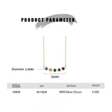 925 Silver Rainbow Zircon Charm Choker Necklace