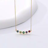 925 Silver Rainbow Zircon Charm Choker Necklace