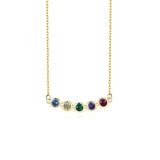 925 Silver Rainbow Zircon Charm Choker Necklace