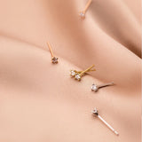 925 Sterling Silver Zircon Stud Earrings For Women Bling Small Earrings