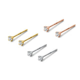 925 Sterling Silver Zircon Stud Earrings For Women Bling Small Earrings