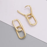 925 Sterling Steel Geometric Dangle Earrings Punk Metal Style