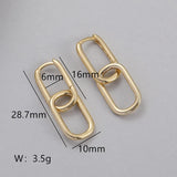 925 Sterling Steel Geometric Dangle Earrings Punk Metal Style