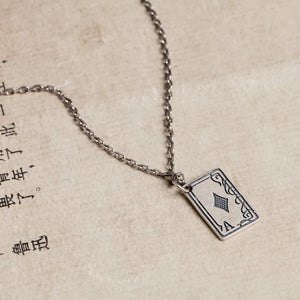 Sterling Silver Poker Necklace Hip-hop Street Style Jewelry Gift