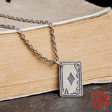 Sterling Silver Poker Necklace Hip-hop Street Style Jewelry Gift