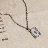 Sterling Silver Poker Necklace Hip-hop Street Style Jewelry Gift