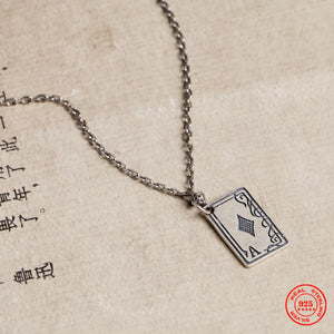 Sterling Silver Poker Necklace Hip-hop Street Style Jewelry Gift