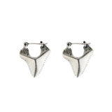 Sterling Silver Shark Teeth Stud Earring Unisex No Allergy Ear Studs