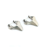Sterling Silver Shark Teeth Stud Earring Unisex No Allergy Ear Studs