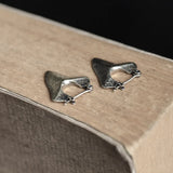 Sterling Silver Shark Teeth Stud Earring Unisex No Allergy Ear Studs