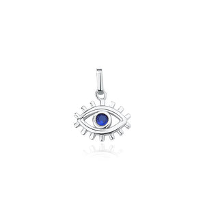 925 Silver Evil Eye Pendant Crystal Necklace