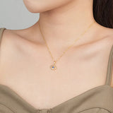 925 Silver Evil Eye Pendant Crystal Necklace