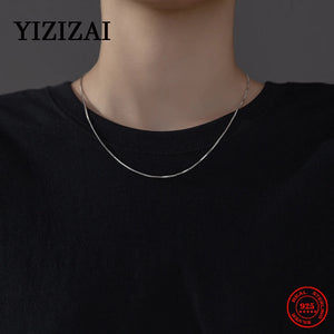 925 Sterling Silver Box Chain Choker Necklace for Women Men