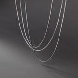 925 Sterling Silver Box Chain Choker Necklace for Women Men