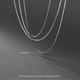 925 Sterling Silver Box Chain Choker Necklace for Women Men