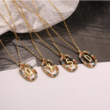 925 Silver Colorful 26 Letters A-Z Initial Pendant Necklace